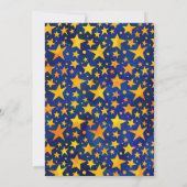 金ゴールドスターズオンネイビーブルーオープンハウスグラードパーティー 招待状 (裏面)