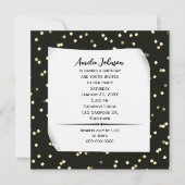 金ゴールドスターズオンブラック誕生日招待状 招待状 (正面)