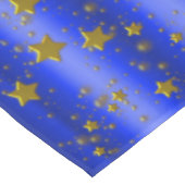 金ゴールドスターズオンブルークリスマス テーブルクロス (アングル)