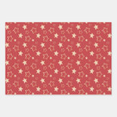 金ゴールドスターズクリスマスホリデー ラッピングペーパーシート (正面2)