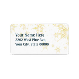 金ゴールドスターズクリスマス差出人住所ラベル ラベル