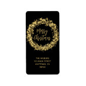 金ゴールドスターズクリスマス差出人住所 ラベル (正面)