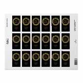 金ゴールドスターズクリスマス差出人住所 ラベル (フルシート)