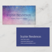 金ゴールドスターズコズミックパープルピンク作家作家 名刺 (正面/裏面)