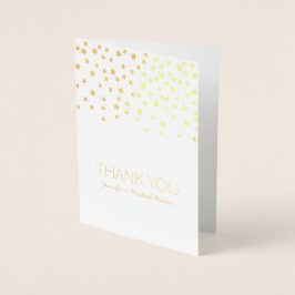 金ゴールドスターズサンキューパーソナライズされたカード 箔カード