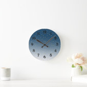 金ゴールドスターズスカイシャインブライトグラデーション ラウンド壁時計 (ホーム)