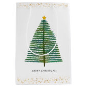 金ゴールドスターズスカンジナビアのクリスマスツリー ミディアムペーパーバッグ (正面)