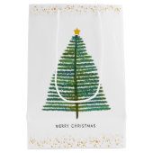 金ゴールドスターズスカンジナビアのクリスマスツリー ミディアムペーパーバッグ (裏面)