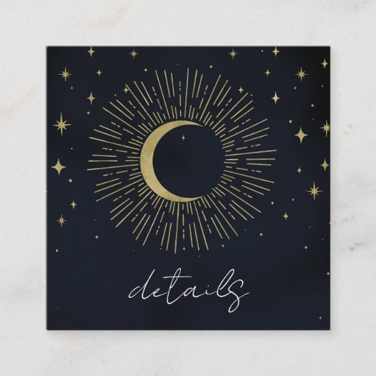 金ゴールドスターズナイトシナ日が差すことムーン結婚ズ スクエア名刺 (正面)