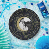 金ゴールドスターズナイトシナ日が差すことムーン結婚ズ ペーパープレート (パーティー)