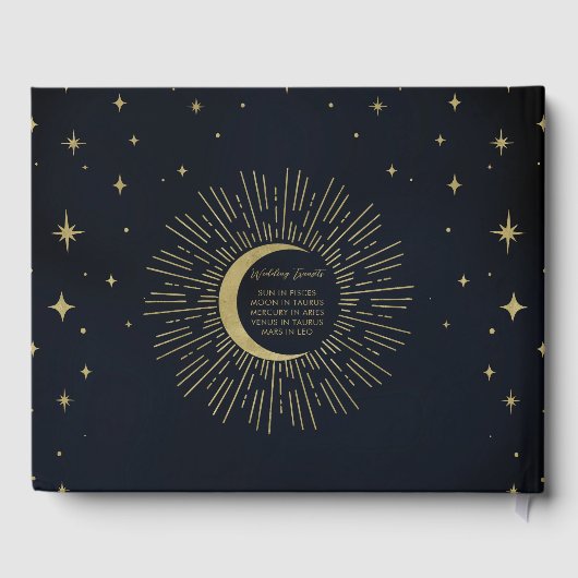 金ゴールドスターズナイトシナ日が差すことムーン ゲストブック (裏面)