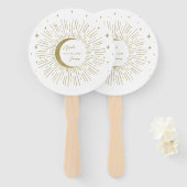 金ゴールドスターズナイトシナ日が差すことムーン ハンドファン (正面&裏面)