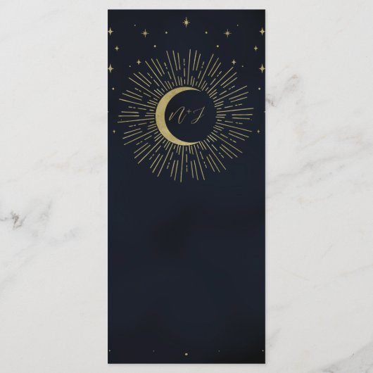 金ゴールドスターズナイト日が差すことムーン結婚ズメニュー メニュー (裏面)