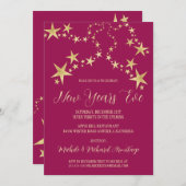 金ゴールドスターズニューイヤーズ招待状 招待状 (正面/裏面)