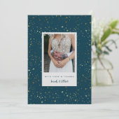 金ゴールドスターズネイビーブルーフラットサンキューカード サンキューカード (スタンド正面)