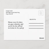 金ゴールドスターズネイビーブルー写真卒業救期日 ポストカード (裏面)