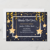 金ゴールドスターズハッピーニューイヤー動く発表 招待状 (正面)