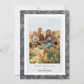 金ゴールドスターズパトリオットクリスマスホリデーフォトカード 招待状 (正面)