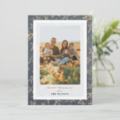 金ゴールドスターズパトリオットクリスマスホリデーフォトカード 招待状 (スタンド正面)