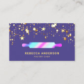 金ゴールドスターズパープル転がズピンペストリーシェフベーカリー 名刺 (正面)