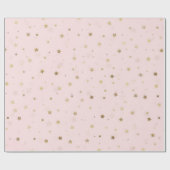金ゴールドスターズピンクグラデーションデザイン ラッピングペーパー (フラット)