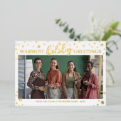 金ゴールドスターズフレアズウォームホリデーグリーティング 箔シーズンカード (立ち正面)