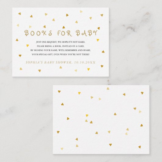 金ゴールドスターズブックのベビー要求 エンクロージャーカード (正面/裏面)