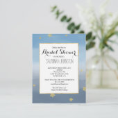 金ゴールドスターズブルーウォーターカラースカイブライダルシャワー 招待状 (スタンド正面)