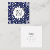 金ゴールドスターズブルーロータスマンダラフラワー スクエア名刺 (正面/裏面)