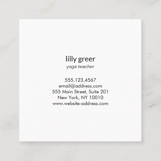 金ゴールドスターズブルーロータスマンダラフラワー スクエア名刺 (裏面)