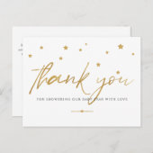 金ゴールドスターズベビーシャワーありがとう ポストカード (正面/裏面)