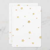 金ゴールドスターズベビーシャワー 招待状 (正面/裏面)