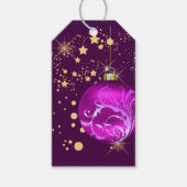 金ゴールドスターズホリデーバルブ ギフトタグ (正面)