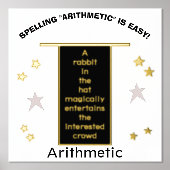 金ゴールドスターズマジシャンハットスペリング算術 箔ポスター (正面)