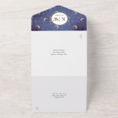 金ゴールドスターズムーンスターズ天空スピリチュアル結婚ズ オールインワン招待状 (外側)