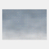 金ゴールドスターズムーンズブルーグラデーション ラッピングペーパーシート (正面3)