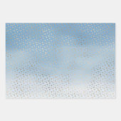 金ゴールドスターズムーンズブルーグラデーション ラッピングペーパーシート (正面2)