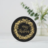 金ゴールドスターズメリークリスマスグリーティングカード サンキューカード (スタンド正面)