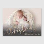 金ゴールドスターズメリークリスマスフォト磁気カード (正面)