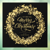 金ゴールドスターズメリークリスマスブラック ウィンドウサイン