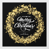 金ゴールドスターズメリークリスマスブラック ウィンドウサイン (シート)