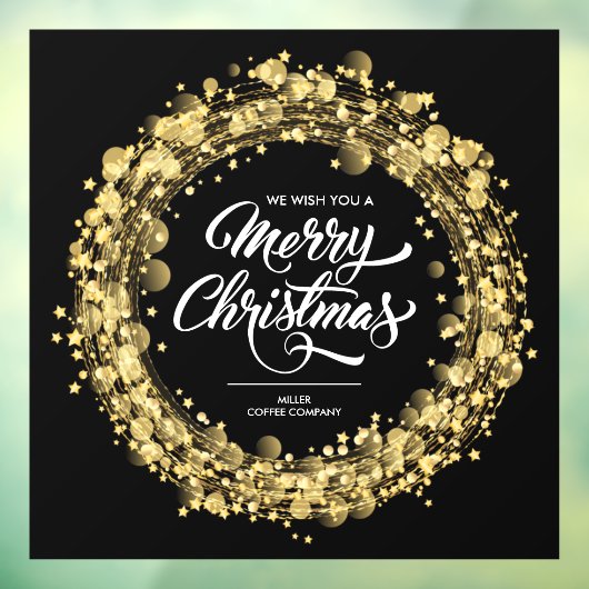 金ゴールドスターズメリークリスマスブラック ウィンドウサイン (シート3)