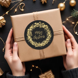 金ゴールドスターズメリークリスマス ラウンドシール