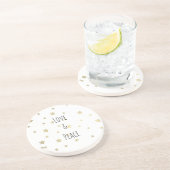 金ゴールドスターズラブ&ピース コースター (側面)