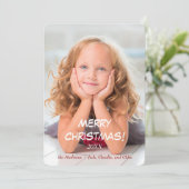 金ゴールドスターズレッドモダン写真テンプレートクリスマス シーズンカード (スタンド正面)