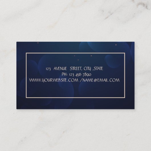 金ゴールドスターズロータスネイビーブルー 名刺 (裏面)