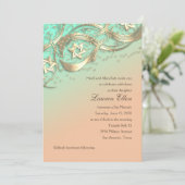 金ゴールドスターズ紙吹雪フローリッシュバルミツワーアクア 招待状 (スタンド正面)