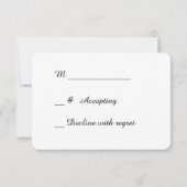 金ゴールドスターズ紙吹雪ホワイトウェディングRSVP 出欠カード (裏面)