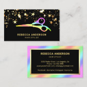 金ゴールドスターズ紙吹雪レインボーシザーズ美容師 名刺 (正面/裏面)