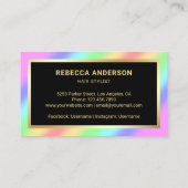 金ゴールドスターズ紙吹雪レインボーシザーズ美容師 名刺 (裏面)